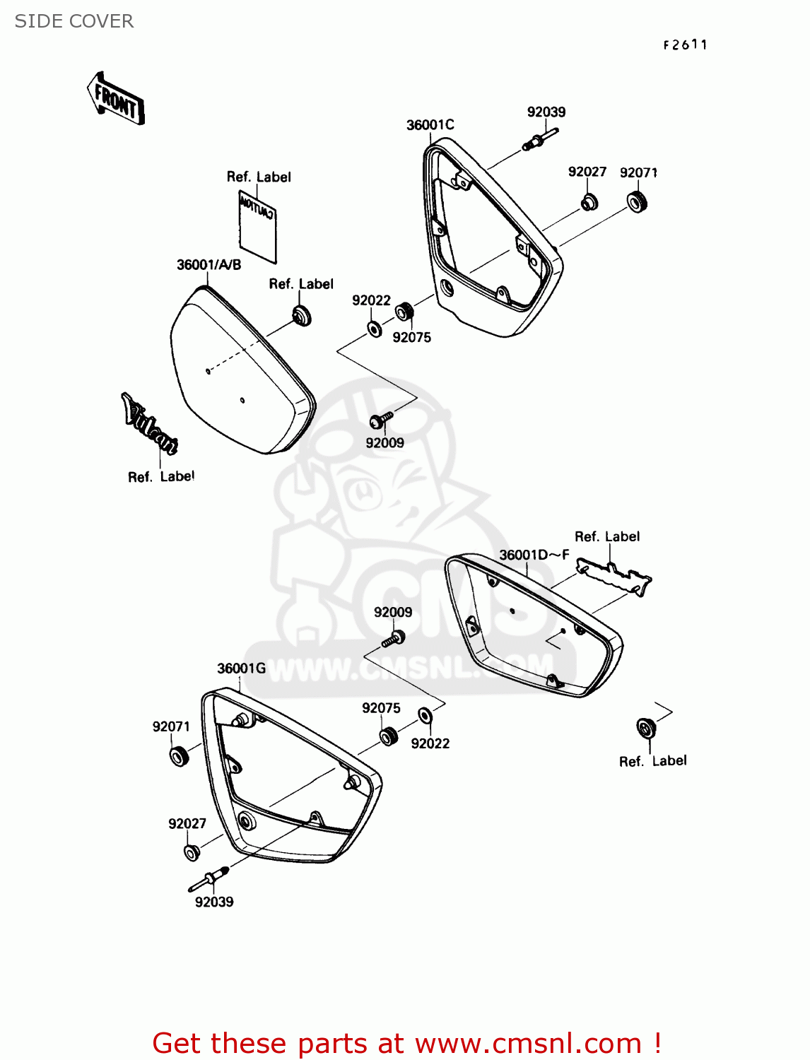 SIDE COVER VN1500A2 VULCAN 88 1988 USA CALIFORNIA CANADA