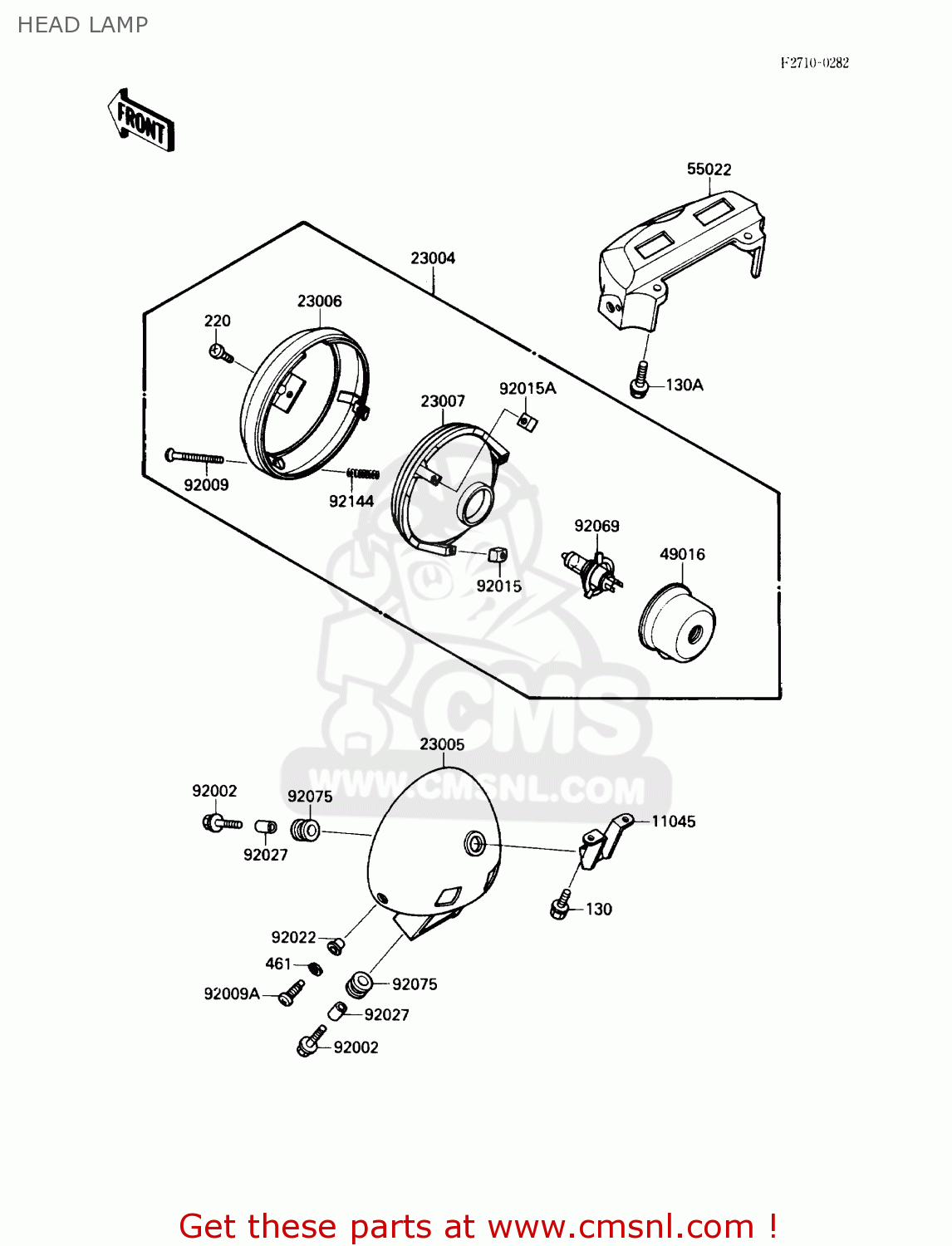 HEAD LAMP VN1500A2 VULCAN 88 1988 USA CALIFORNIA CANADA