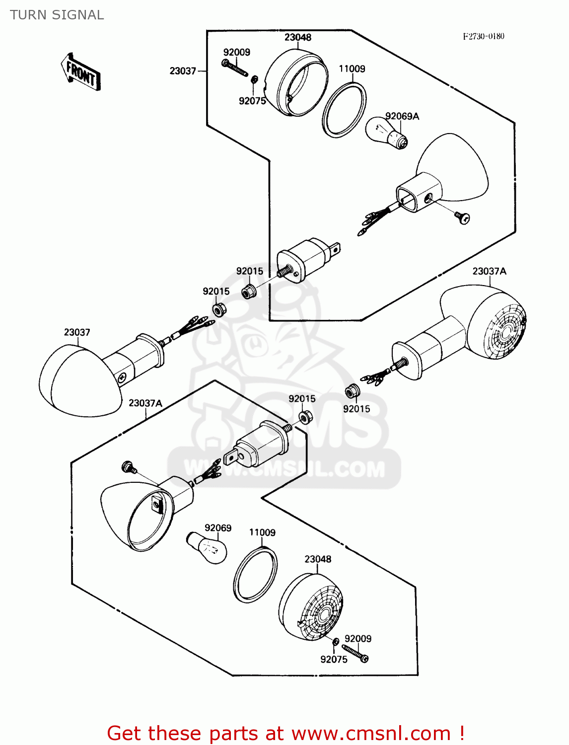 TURN SIGNAL VN1500A2 VULCAN 88 1988 USA CALIFORNIA CANADA