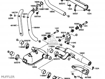 MUFFLER - VN1500A2 VULCAN 88 1988 USA CALIFORNIA CANADA