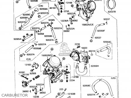 CARBURETOR - VN1500A2 VULCAN 88 1988 USA CALIFORNIA CANADA