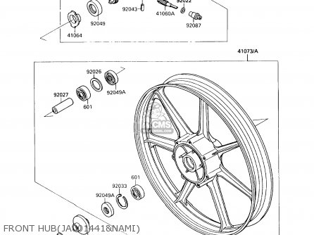 FRONT HUB(JA001441&NAMI) - VN1500A2 VULCAN 88 1988 USA CALIFORNIA CANADA