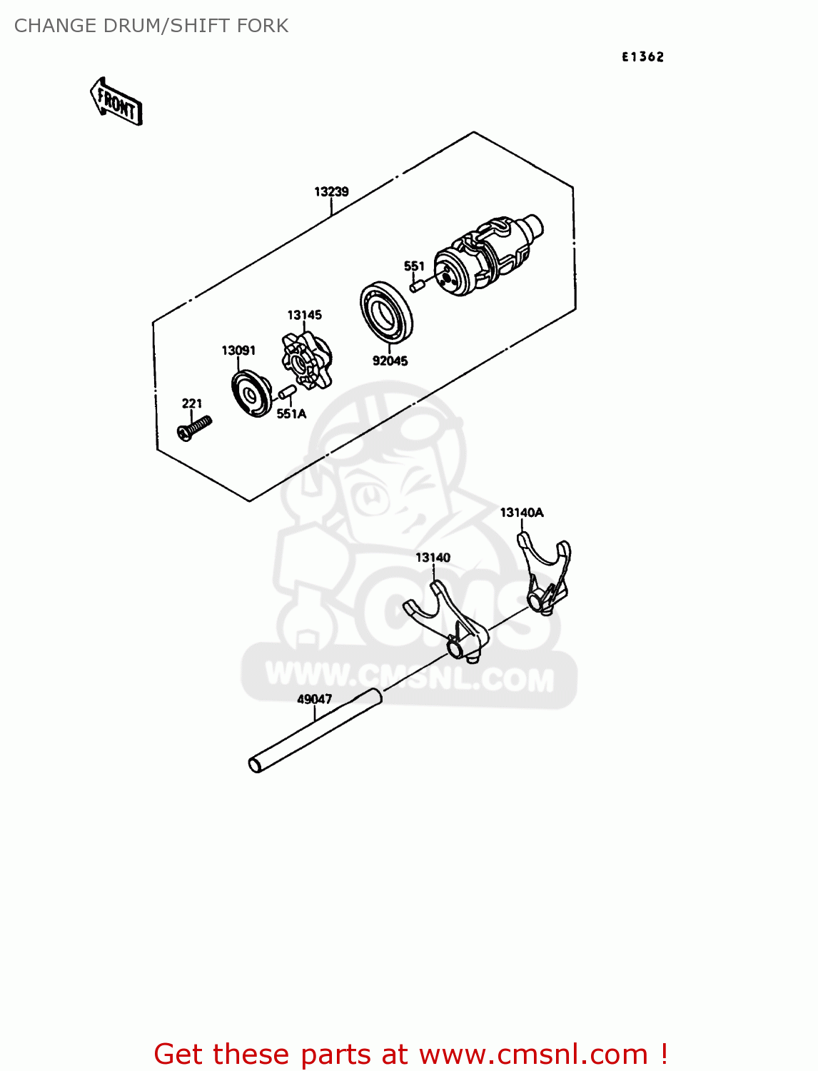 CHANGE DRUM/SHIFT FORK VN1500A3 VN15 1989 FG