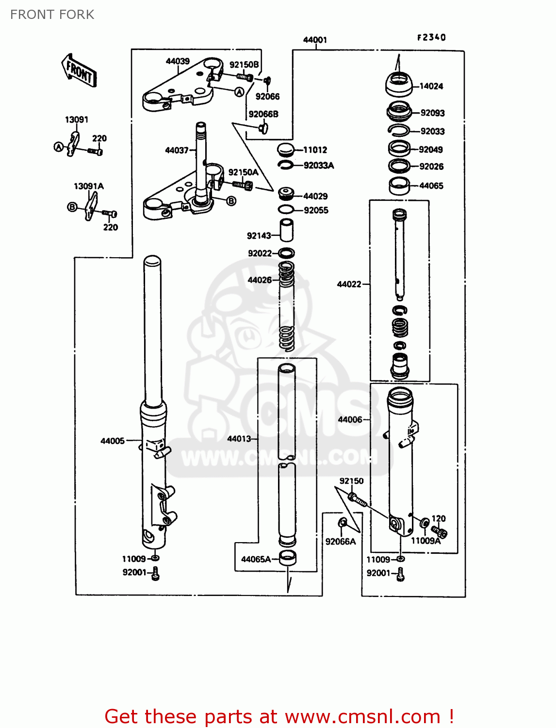 FRONT FORK VN1500A3 VN15 1989 FG