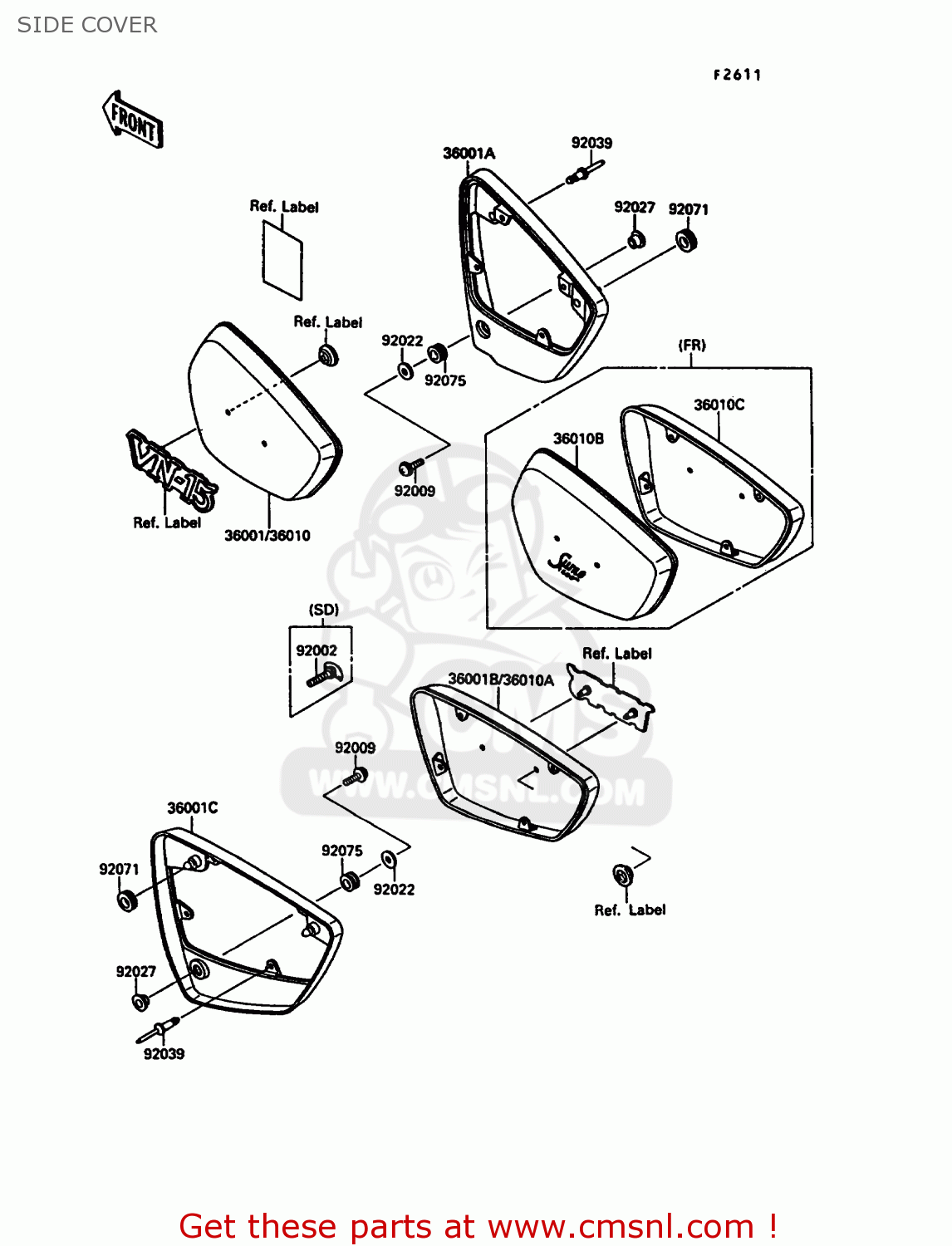 SIDE COVER VN1500A3 VN15 1989 FG