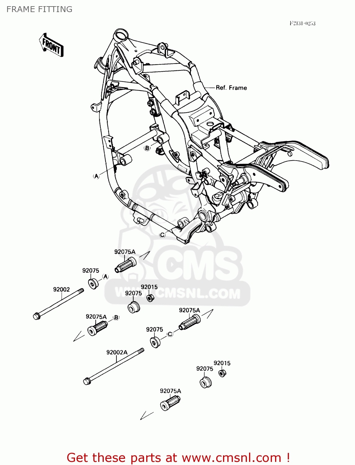 FRAME FITTING VN1500A3 VULCAN 88 1989 USA CALIFORNIA CANADA