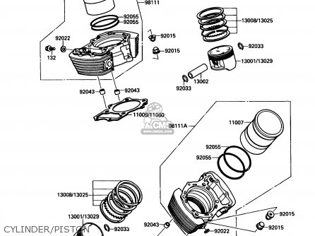 CYLINDER/PISTON - VN1500A3 VULCAN 88 1989 USA CALIFORNIA CANADA
