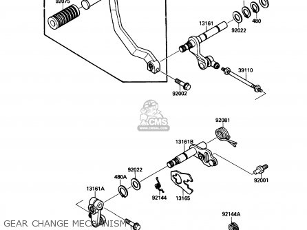 GEAR CHANGE MECHANISM - VN1500A3 VULCAN 88 1989 USA CALIFORNIA CANADA