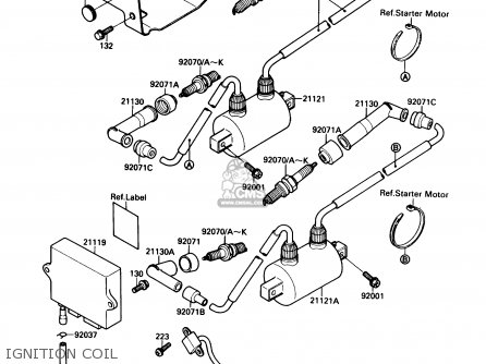 IGNITION COIL - VN1500A3 VULCAN 88 1989 USA CALIFORNIA CANADA