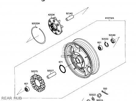 REAR HUB - VN1500A3 VULCAN 88 1989 USA CALIFORNIA CANADA