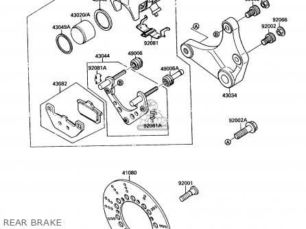 REAR BRAKE - VN1500A3 VULCAN 88 1989 USA CALIFORNIA CANADA