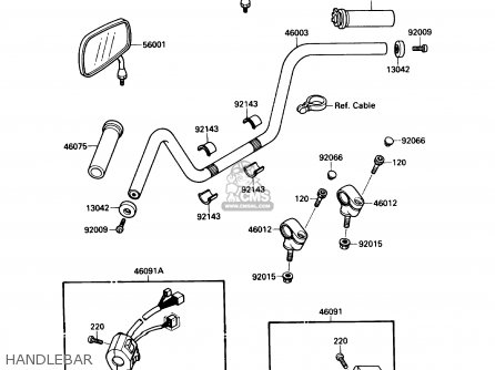 HANDLEBAR - VN1500A3 VULCAN 88 1989 USA CALIFORNIA CANADA