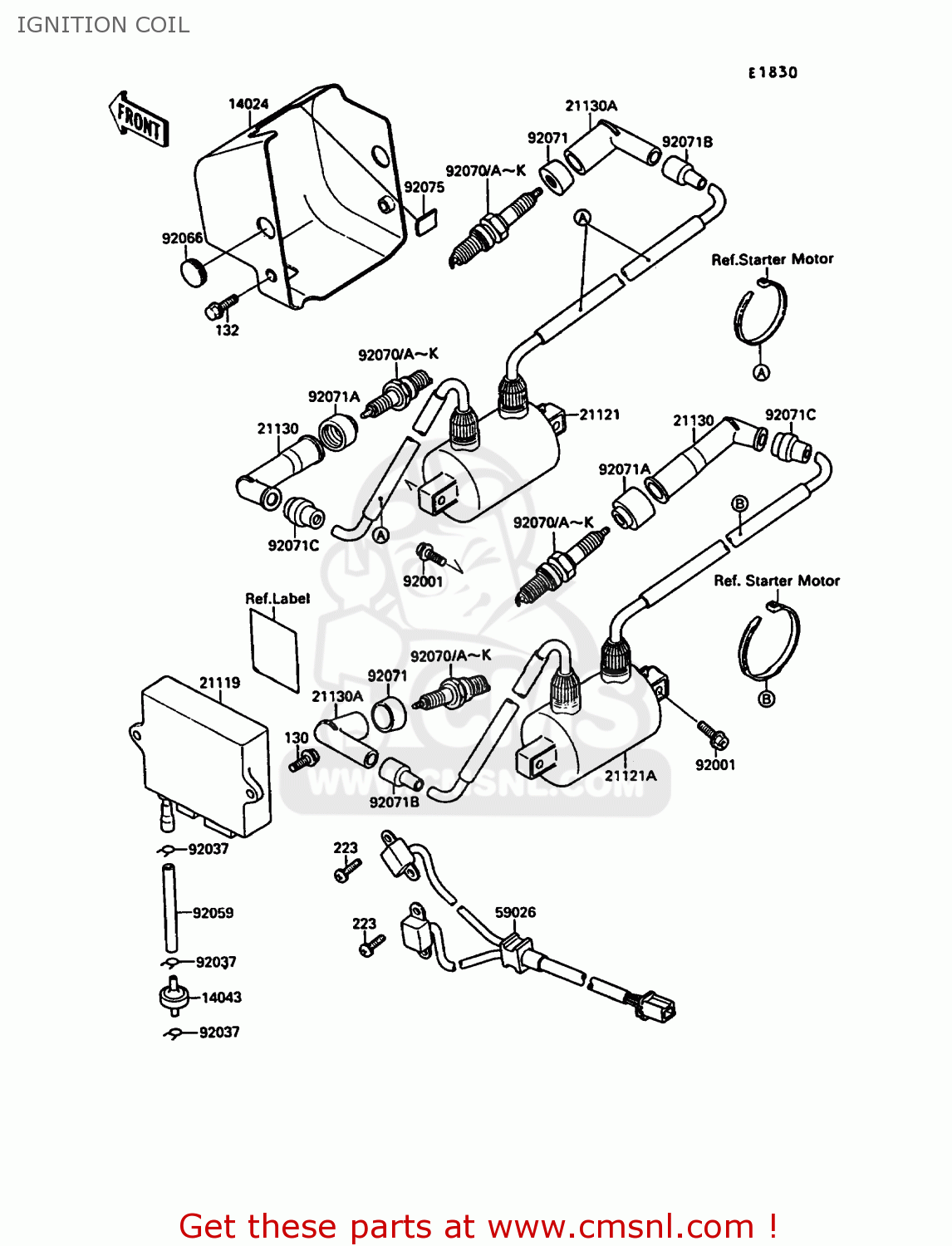 IGNITION COIL VN1500A4 VN15 1990 EUROPE FG