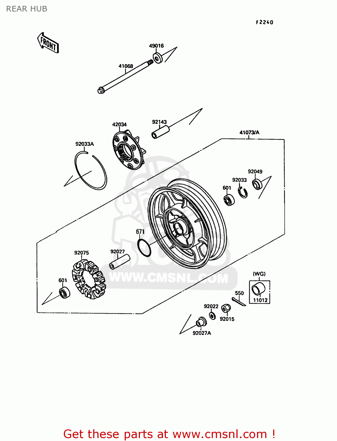 REAR HUB VN1500A4 VN15 1990 EUROPE FG