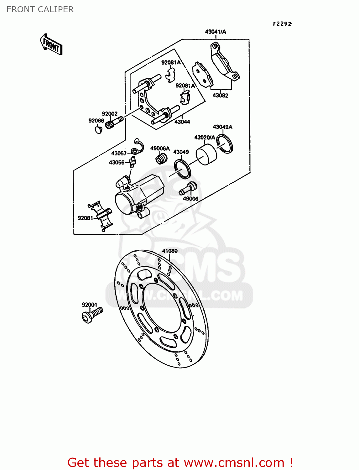 FRONT CALIPER VN1500A4 VN15 1990 EUROPE FG
