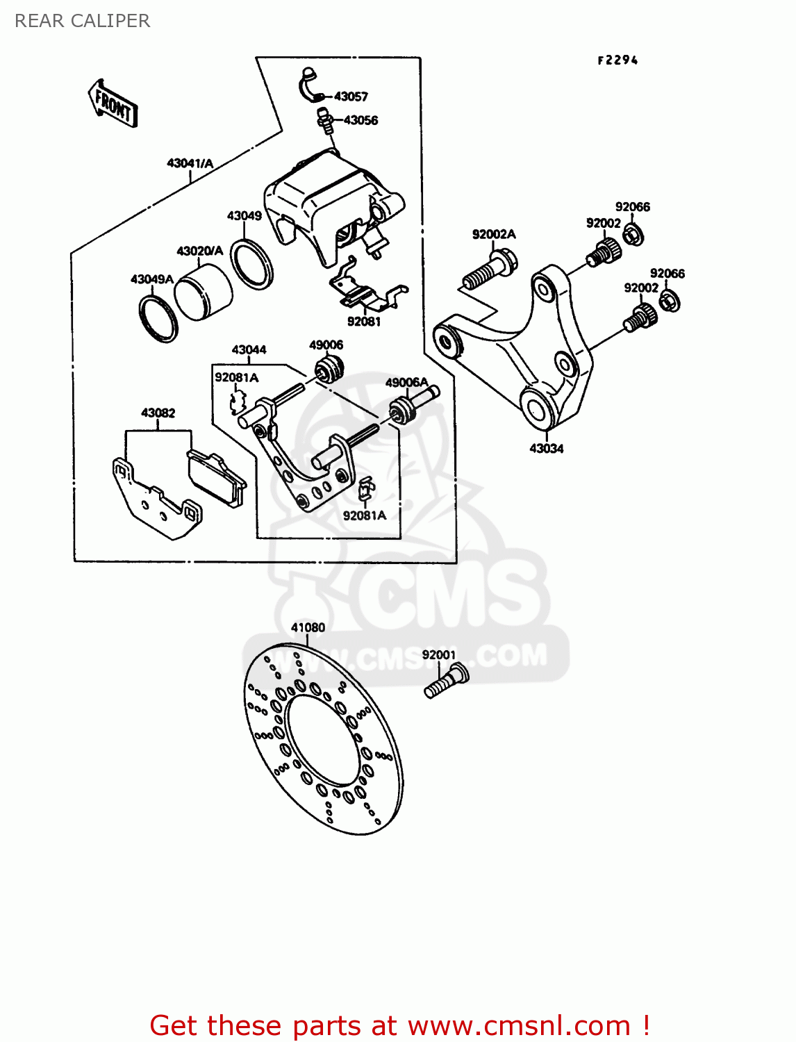 REAR CALIPER VN1500A4 VN15 1990 EUROPE FG