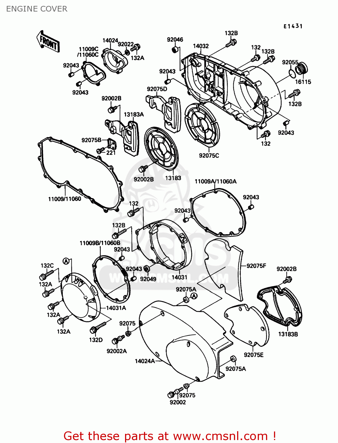 ENGINE COVER VN1500A4 VULCAN 88 1990 USA CALIFORNIA