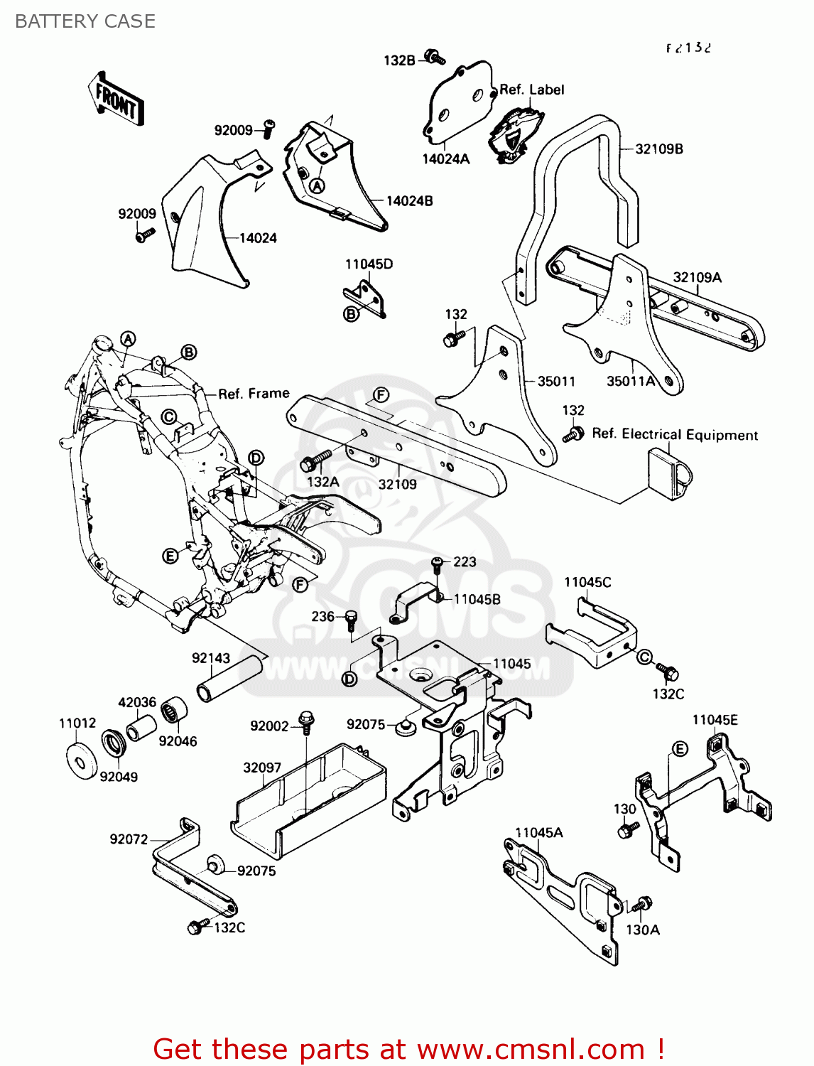 BATTERY CASE VN1500A4 VULCAN 88 1990 USA CALIFORNIA