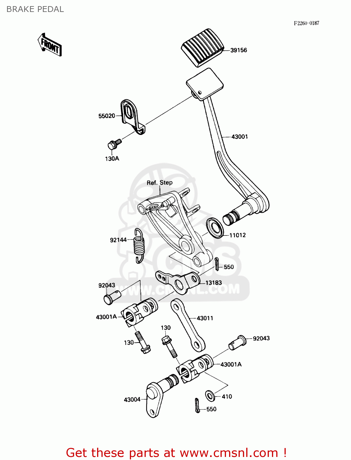 BRAKE PEDAL VN1500A4 VULCAN 88 1990 USA CALIFORNIA