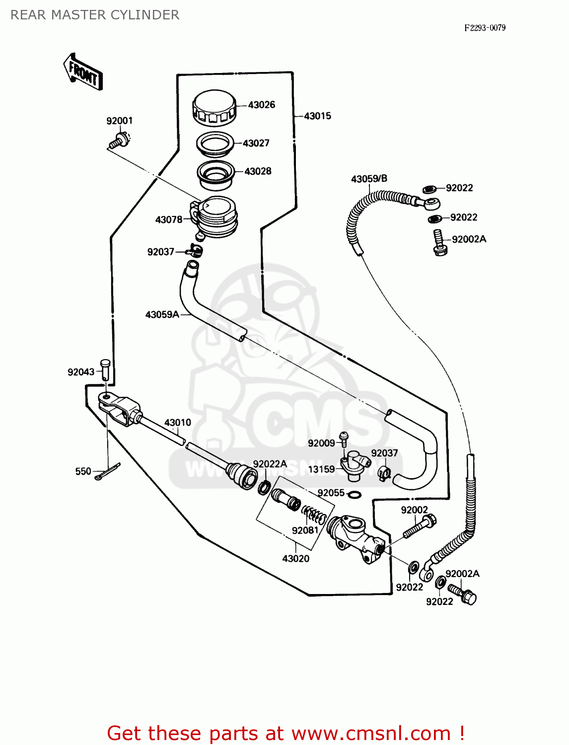 REAR MASTER CYLINDER VN1500A4 VULCAN 88 1990 USA CALIFORNIA