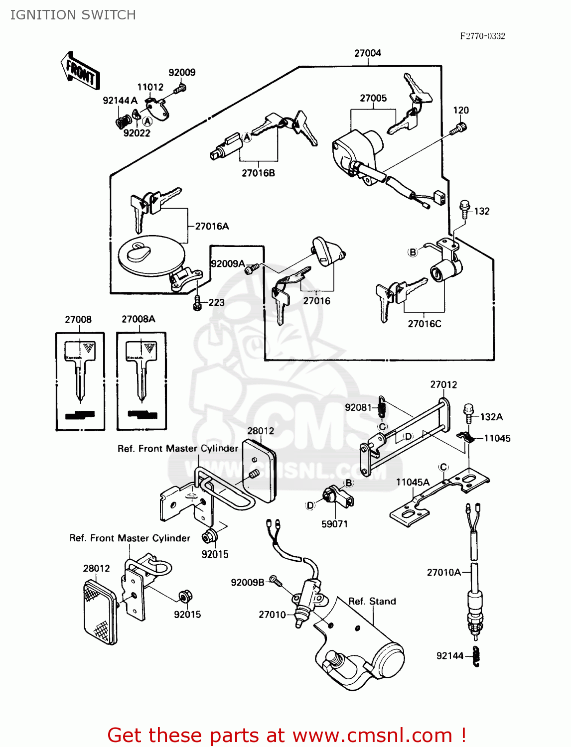 IGNITION SWITCH VN1500A4 VULCAN 88 1990 USA CALIFORNIA