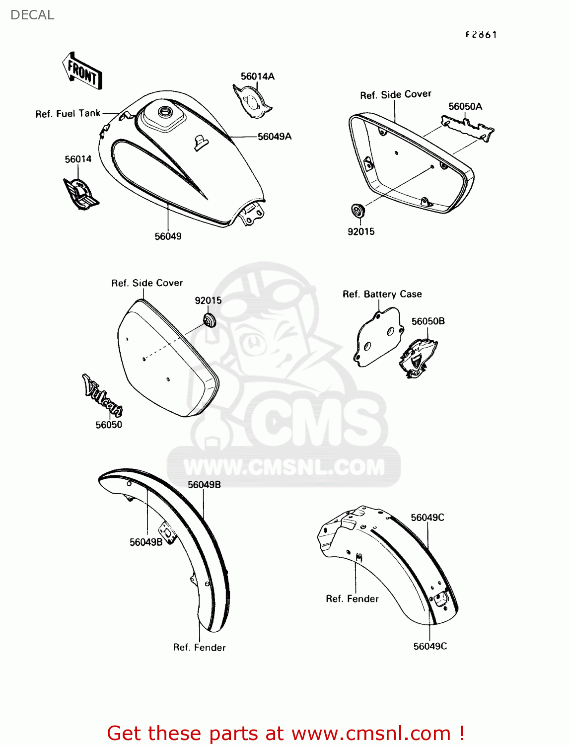 DECAL VN1500A4 VULCAN 88 1990 USA CALIFORNIA