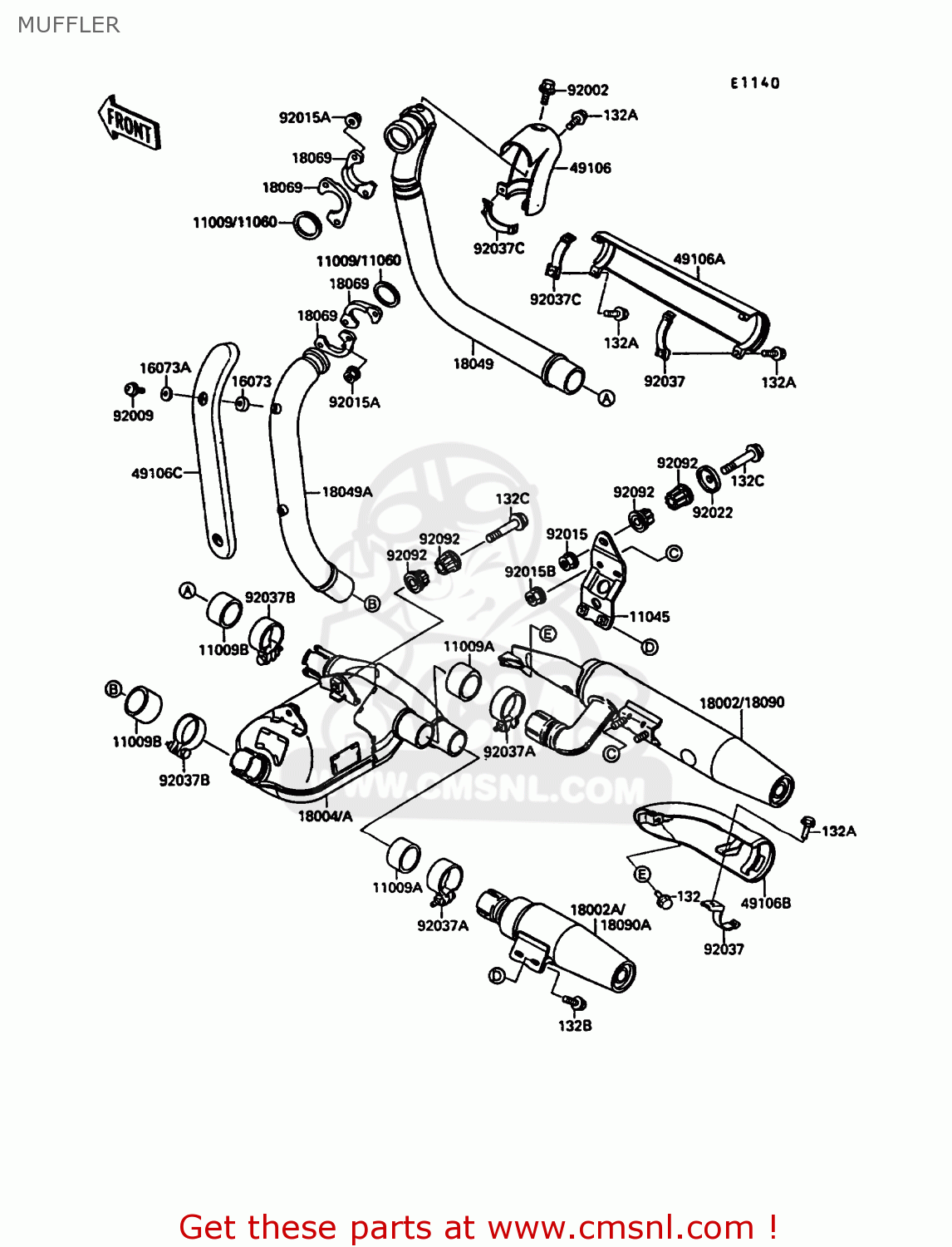 MUFFLER VN1500A5 VN15 1991 EUROPE
