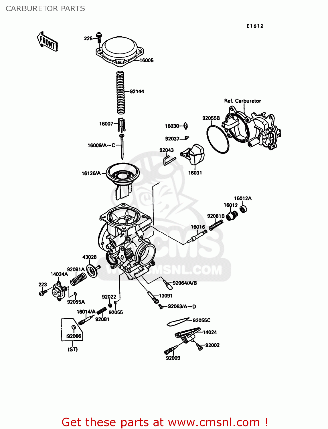 CARBURETOR PARTS VN1500A5 VN15 1991 EUROPE
