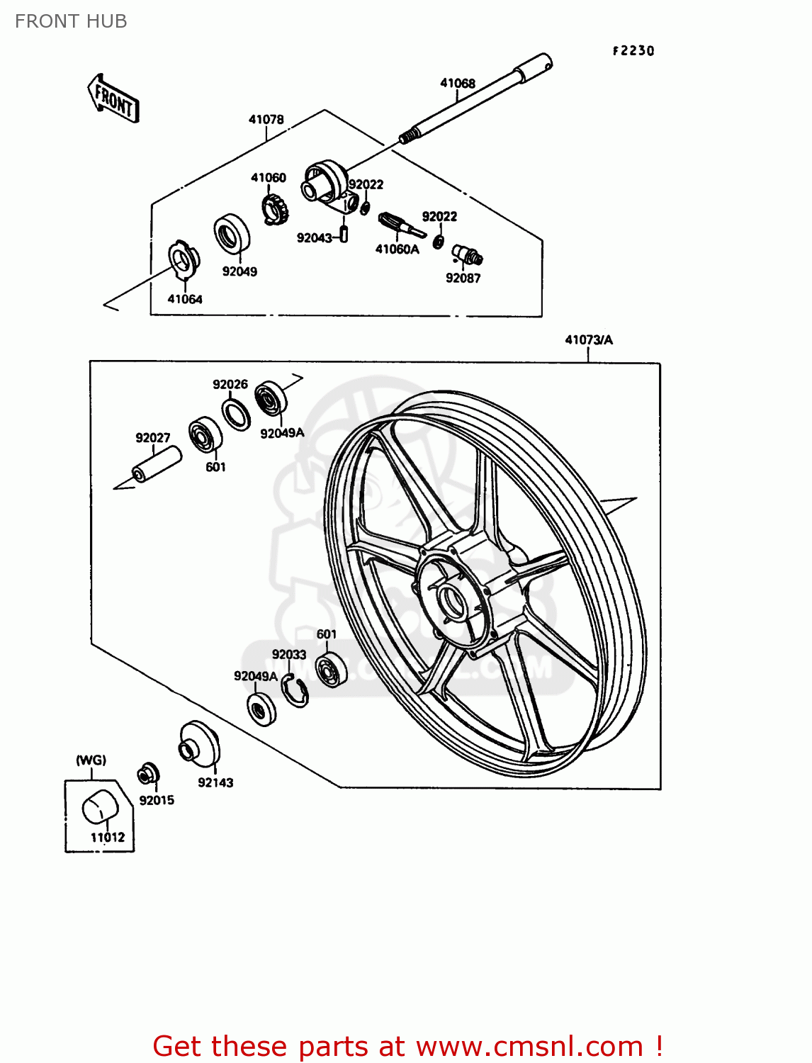 FRONT HUB VN1500A5 VN15 1991 EUROPE