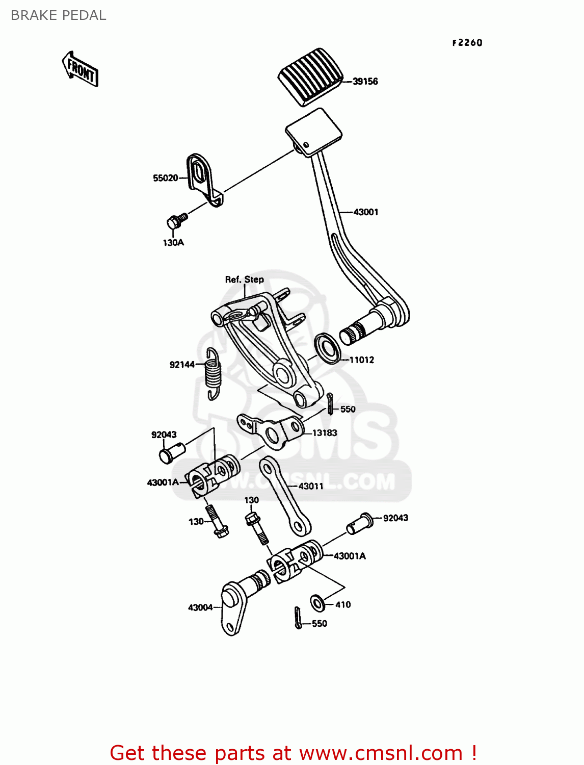 BRAKE PEDAL VN1500A5 VN15 1991 EUROPE