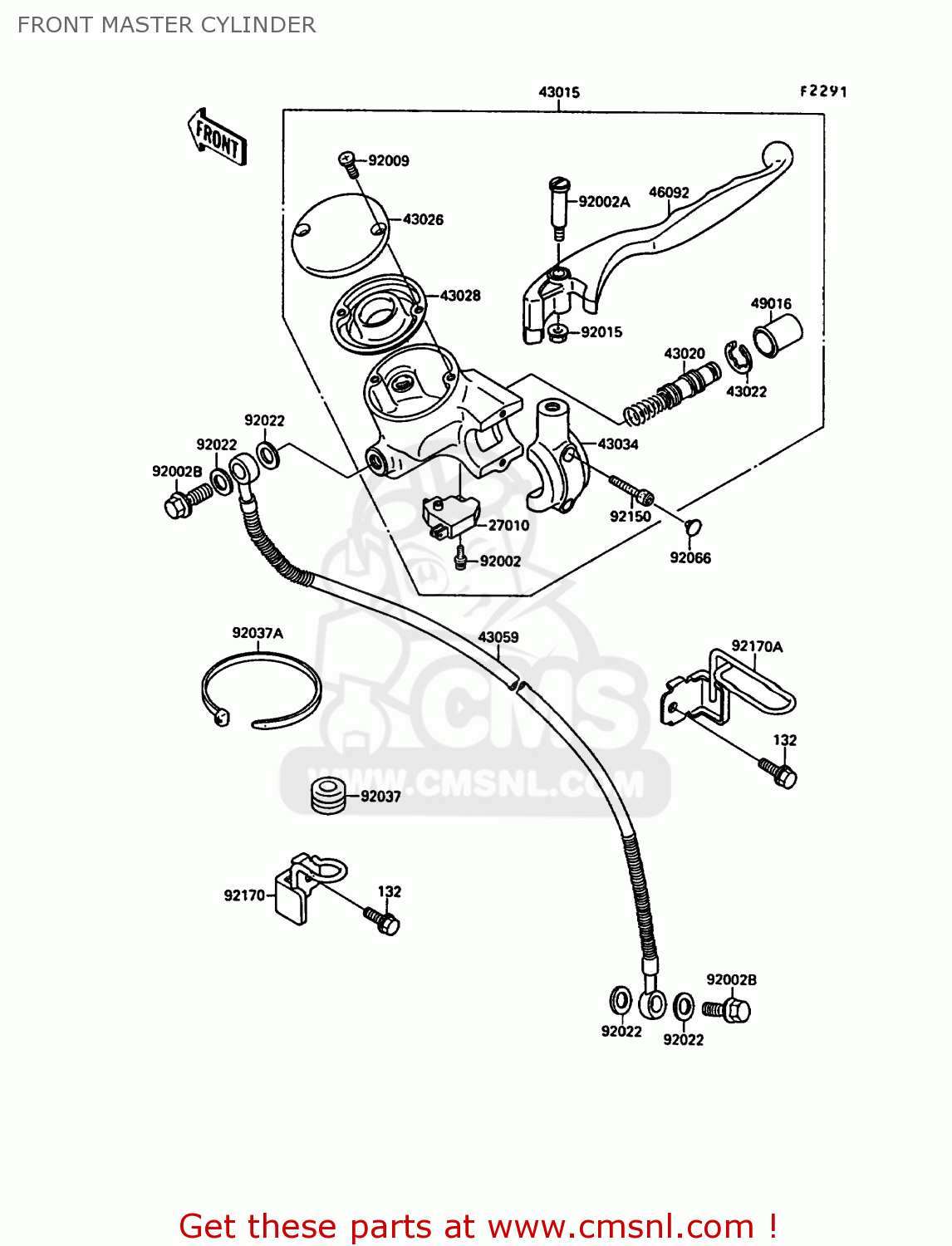 FRONT MASTER CYLINDER VN1500A5 VN15 1991 EUROPE
