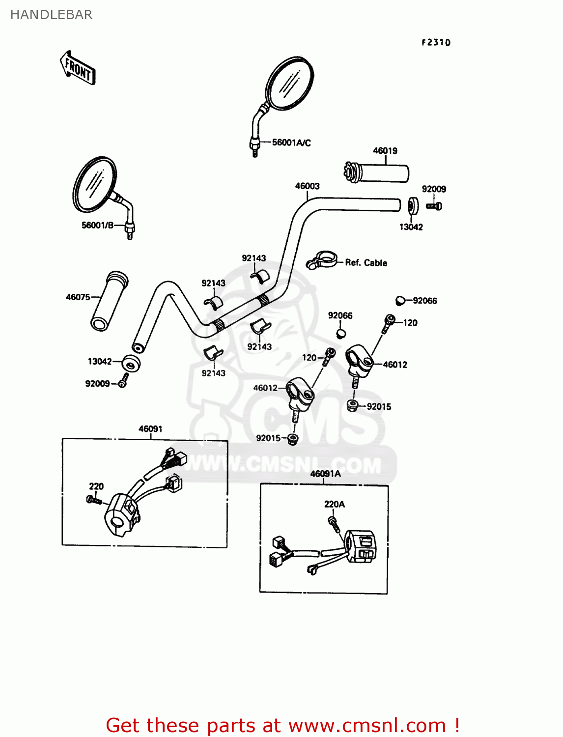 HANDLEBAR VN1500A5 VN15 1991 EUROPE