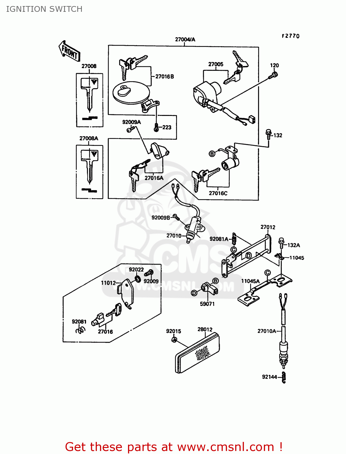 IGNITION SWITCH VN1500A5 VN15 1991 EUROPE