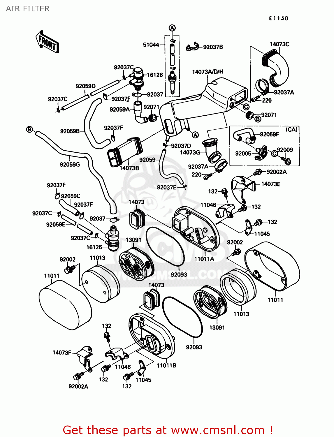 AIR FILTER VN1500A5 VULCAN 88 1991 USA CALIFORNIA