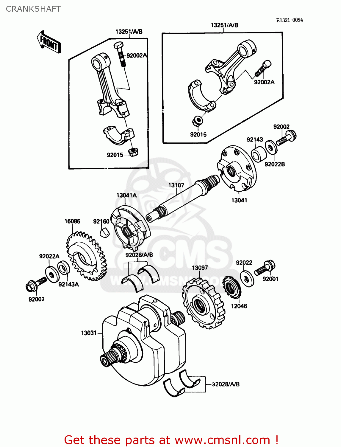 CRANKSHAFT VN1500A5 VULCAN 88 1991 USA CALIFORNIA