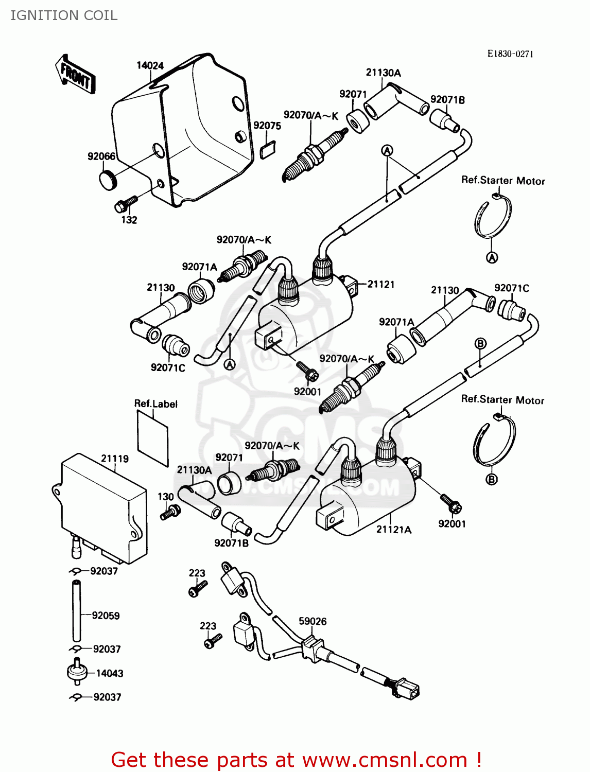 IGNITION COIL VN1500A5 VULCAN 88 1991 USA CALIFORNIA