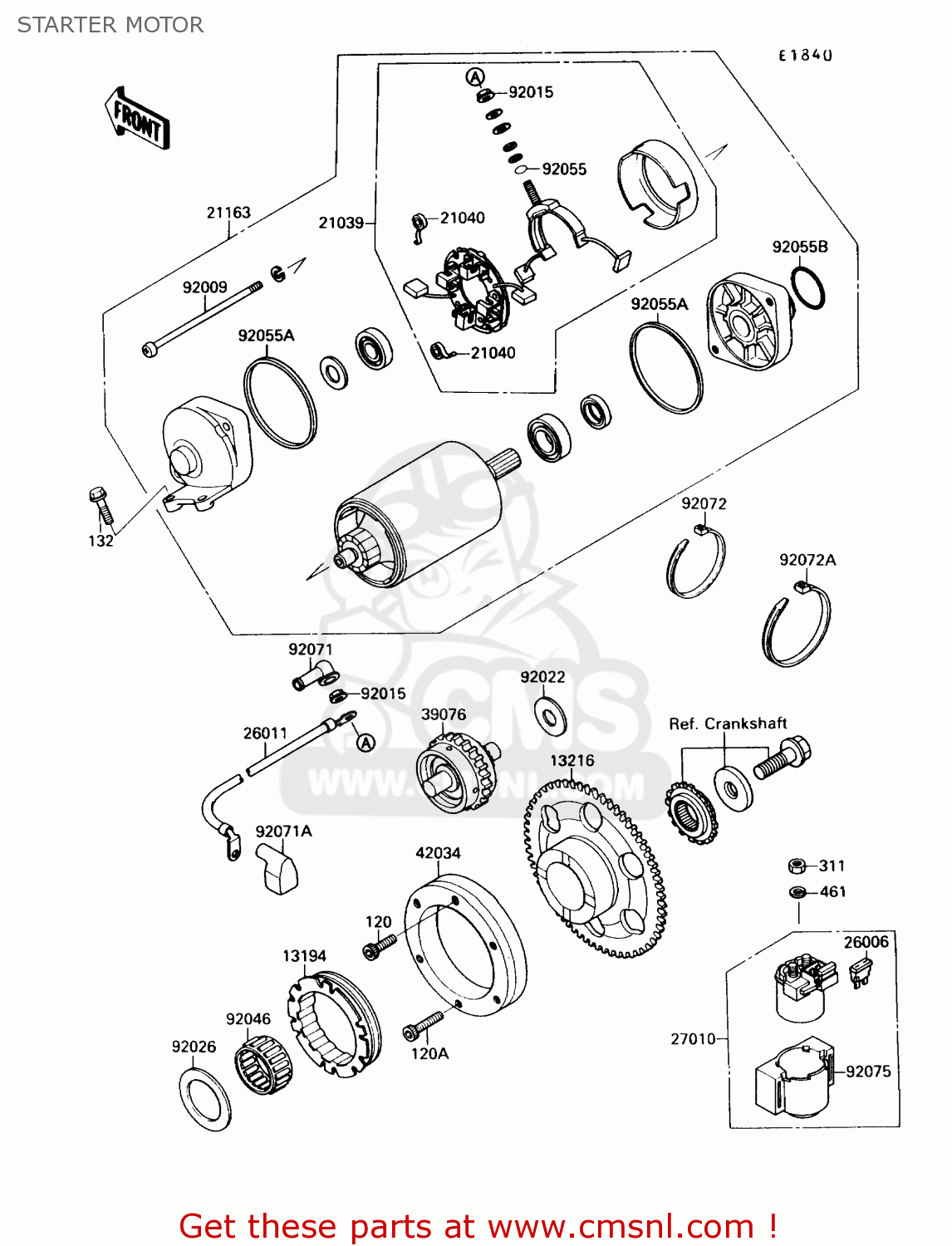 STARTER MOTOR VN1500A5 VULCAN 88 1991 USA CALIFORNIA