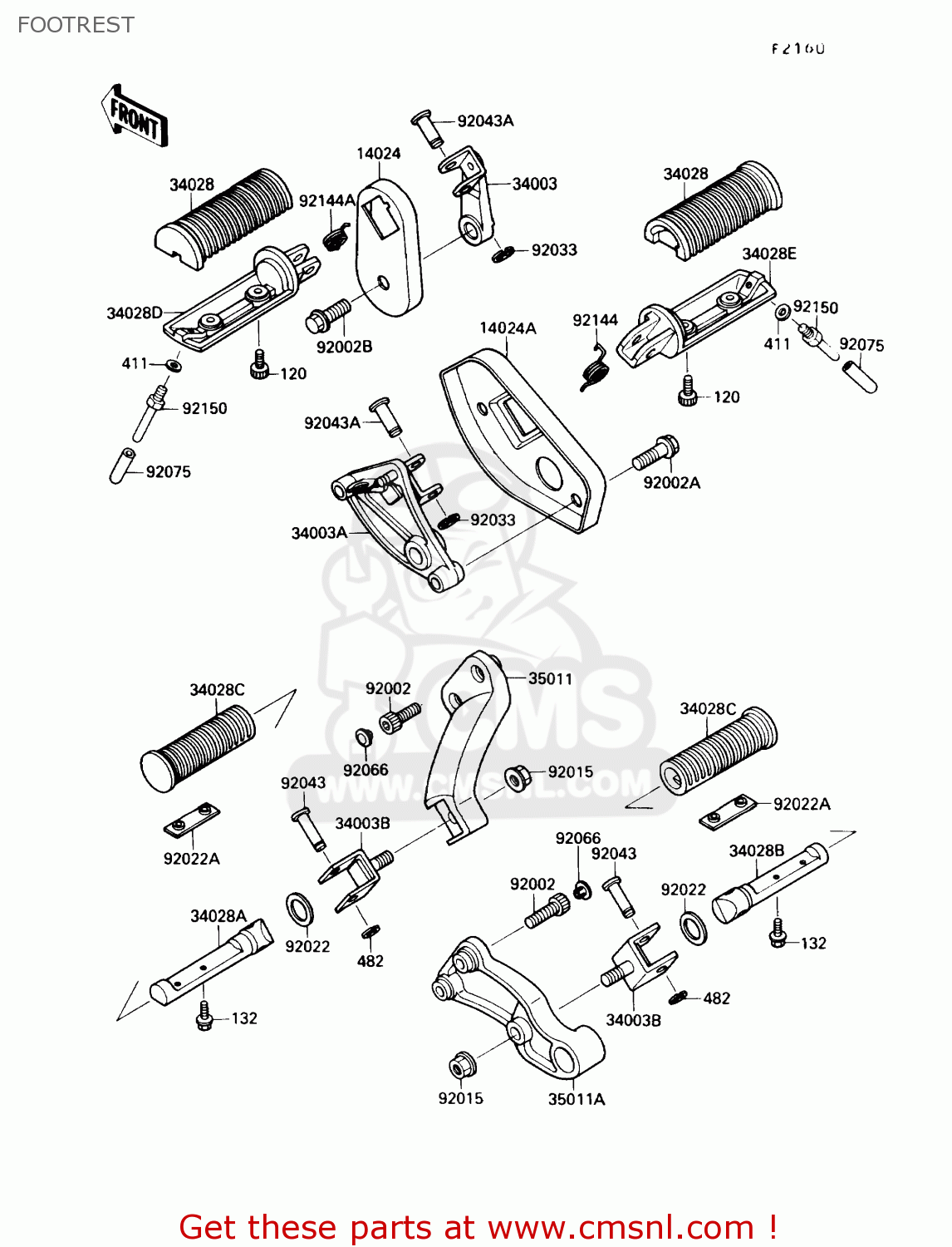 FOOTREST VN1500A5 VULCAN 88 1991 USA CALIFORNIA