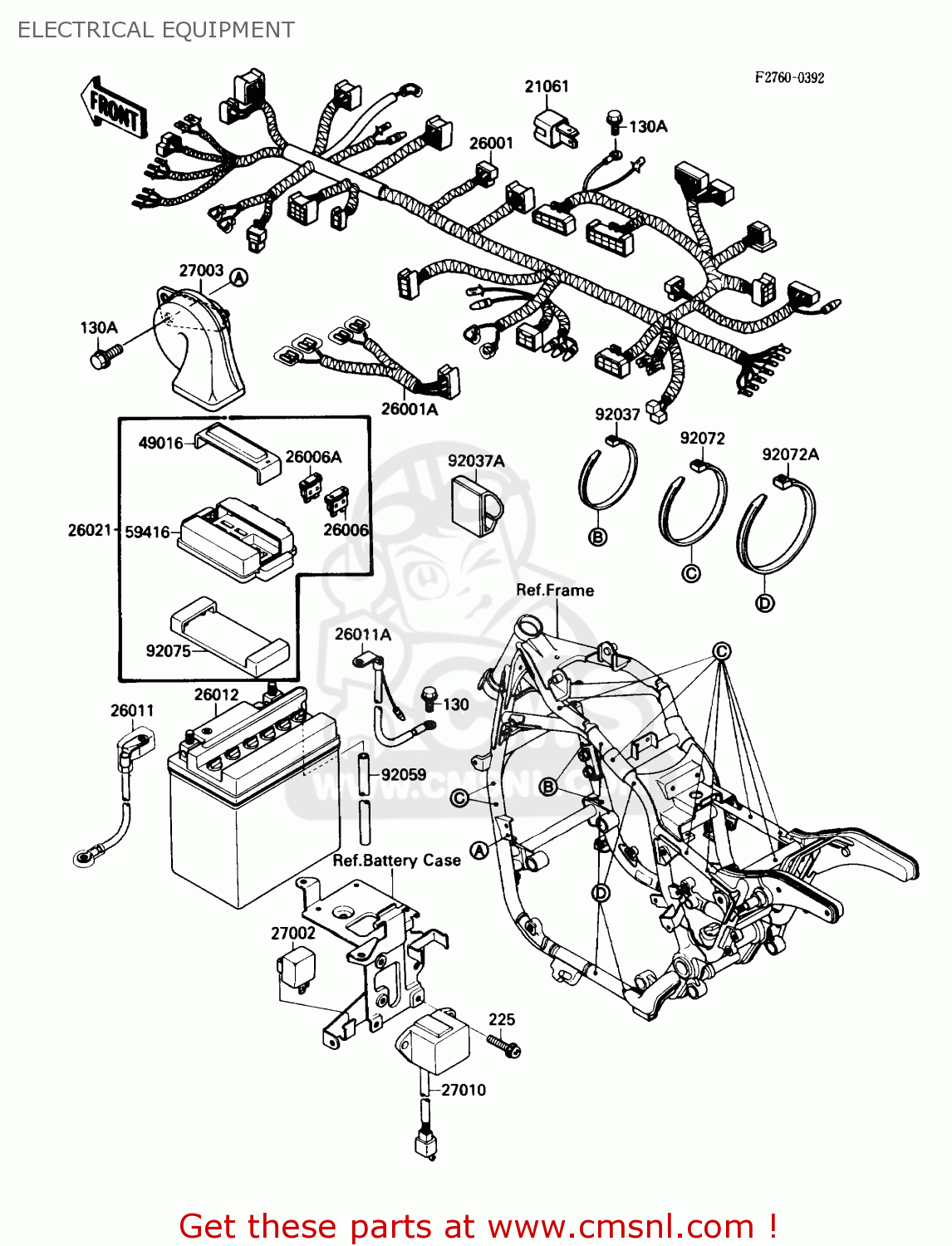ELECTRICAL EQUIPMENT VN1500A5 VULCAN 88 1991 USA CALIFORNIA