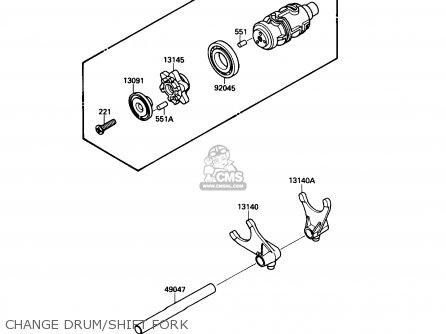 CHANGE DRUM/SHIFT FORK - VN1500A5 VULCAN 88 1991 USA CALIFORNIA
