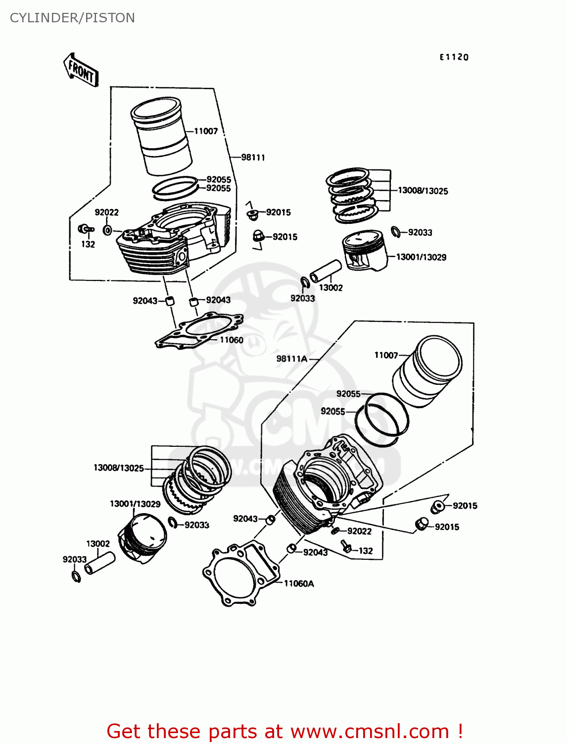 CYLINDER/PISTON VN1500A6 VN15 1992 EUROPE ST