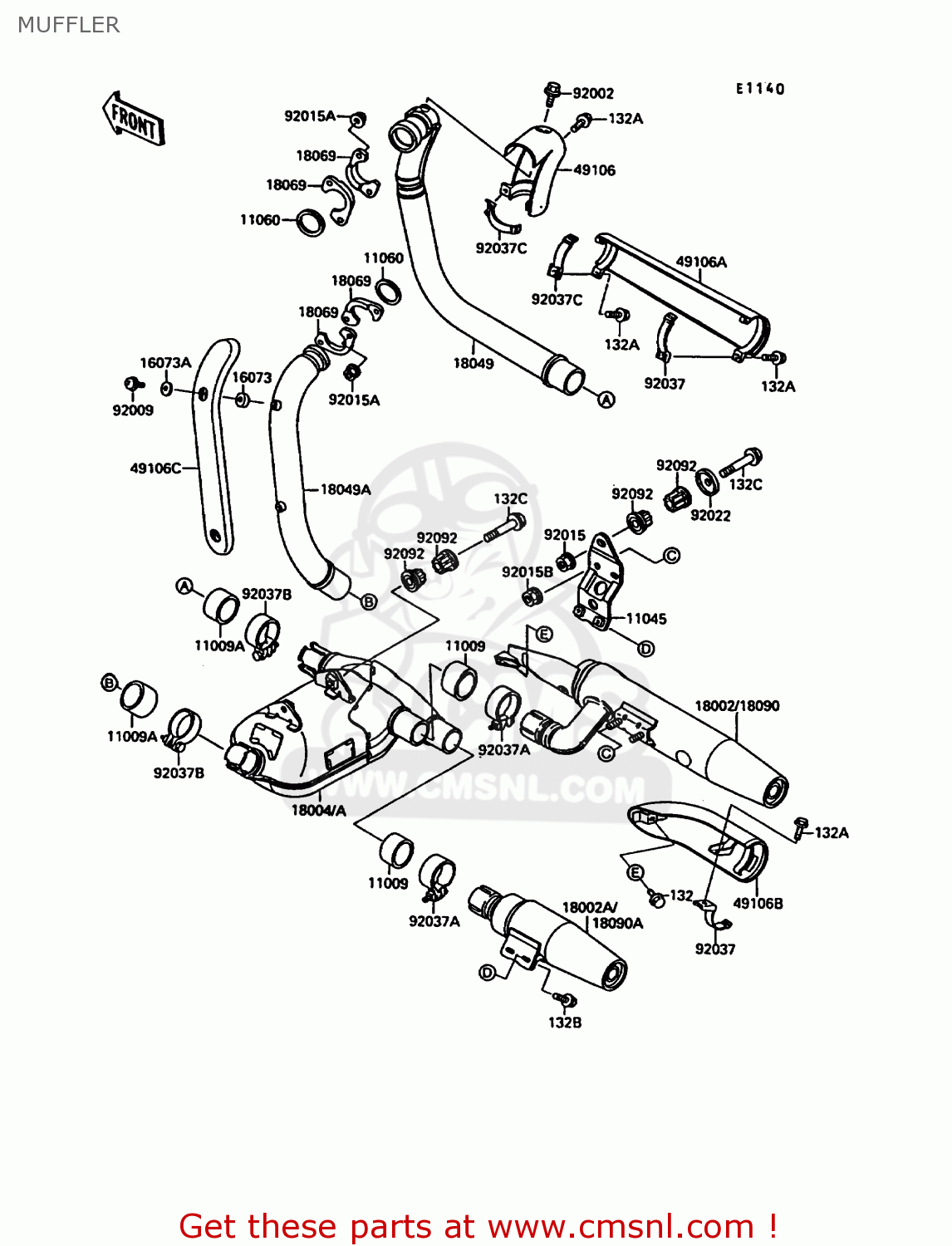 MUFFLER VN1500A6 VN15 1992 EUROPE ST