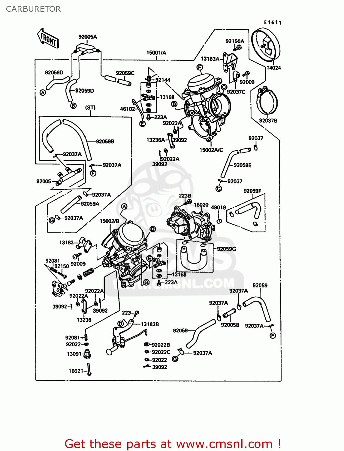CARBURETOR VN1500A6 VN15 1992 EUROPE ST
