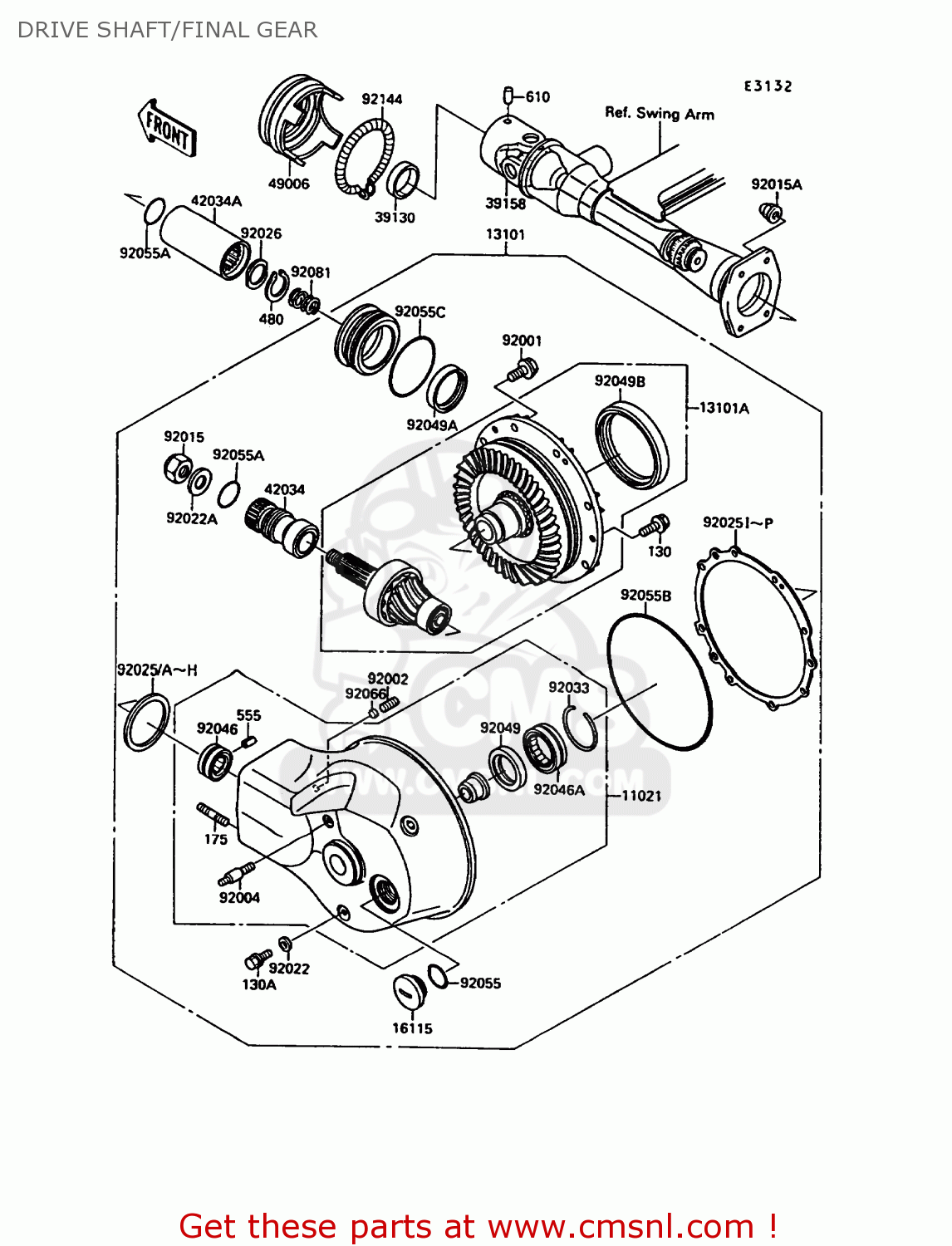 DRIVE SHAFT/FINAL GEAR VN1500A6 VN15 1992 EUROPE ST