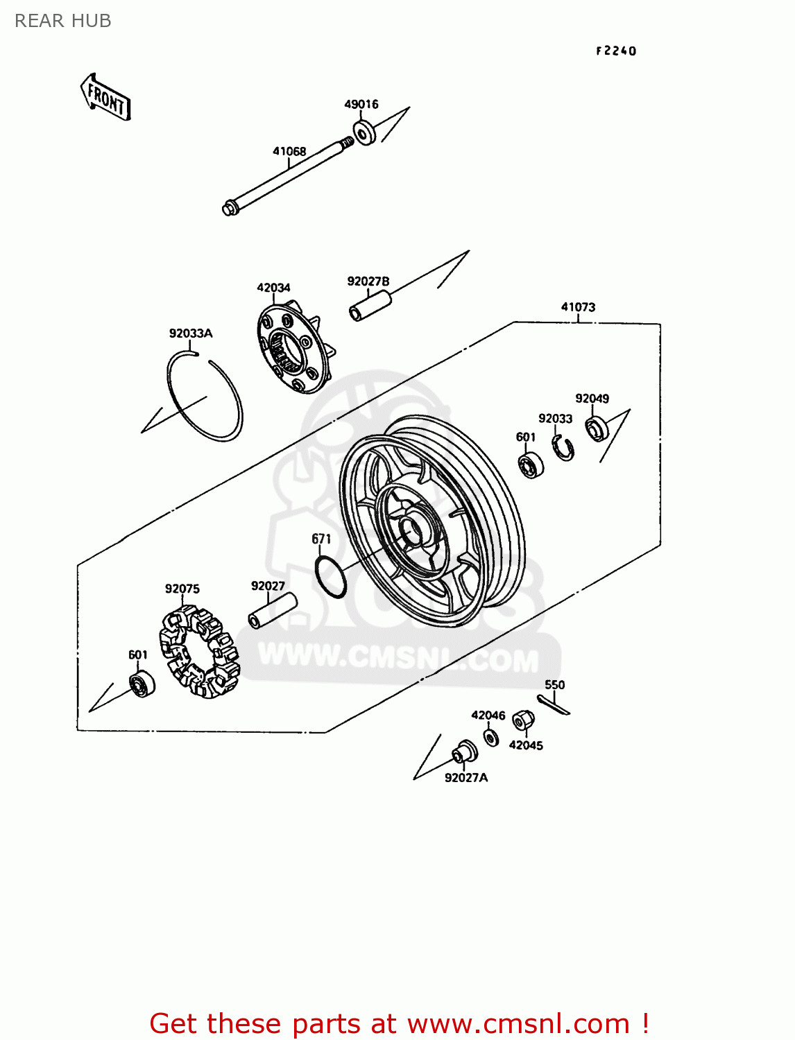 REAR HUB VN1500A6 VN15 1992 EUROPE ST