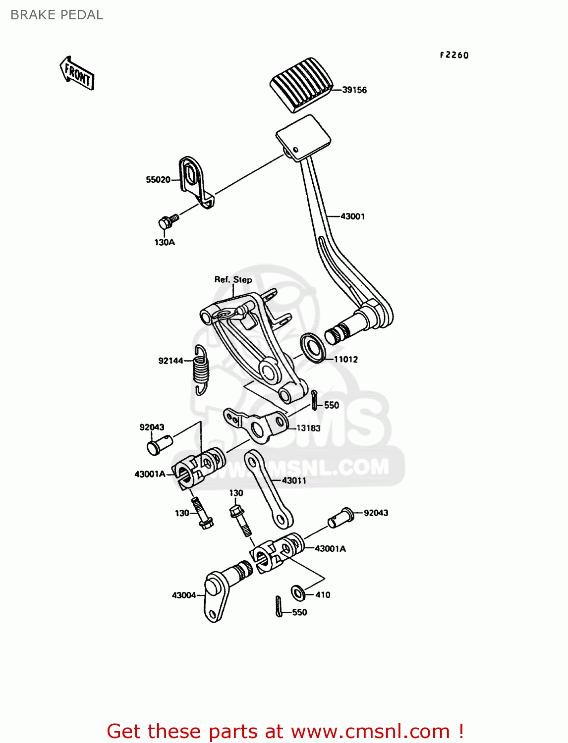 BRAKE PEDAL VN1500A6 VN15 1992 EUROPE ST