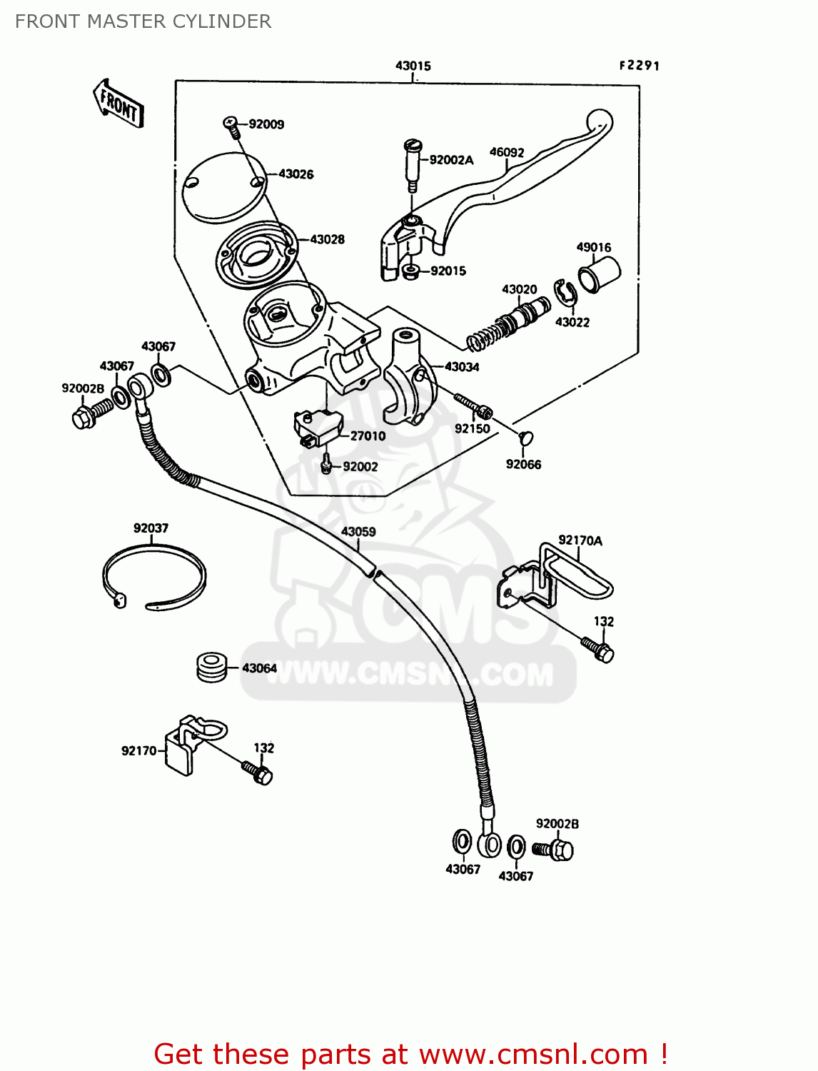 FRONT MASTER CYLINDER VN1500A6 VN15 1992 EUROPE ST
