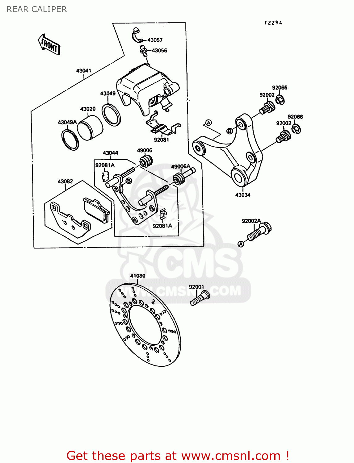 REAR CALIPER VN1500A6 VN15 1992 EUROPE ST