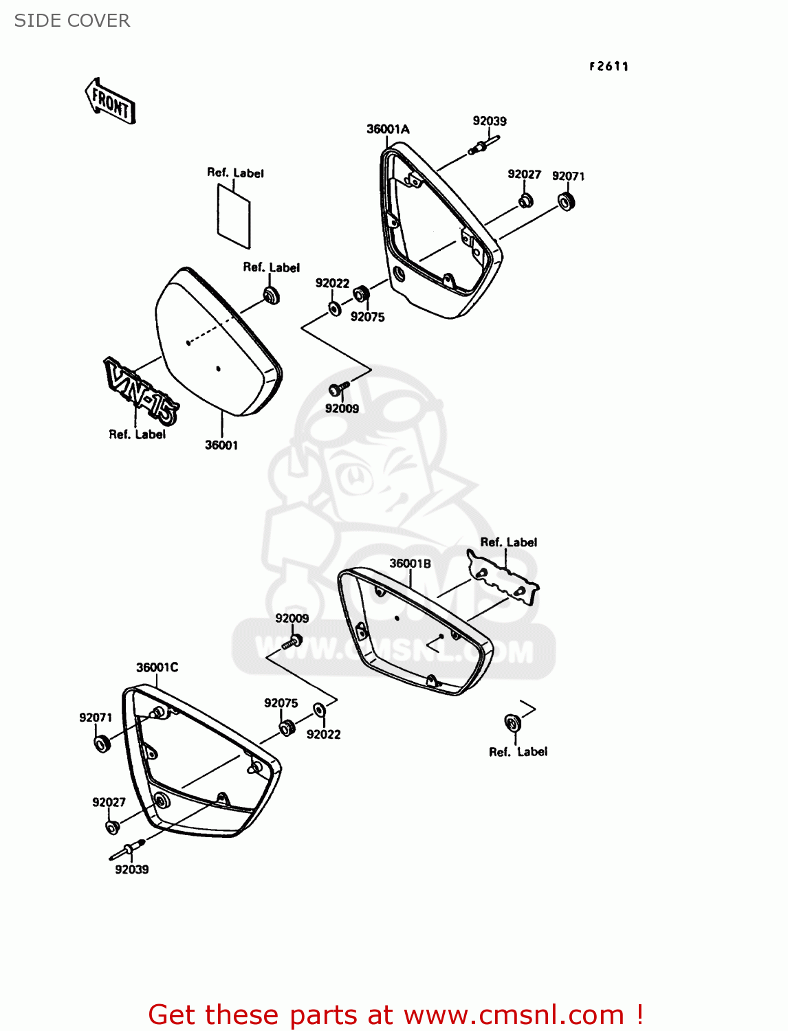 SIDE COVER VN1500A6 VN15 1992 EUROPE ST