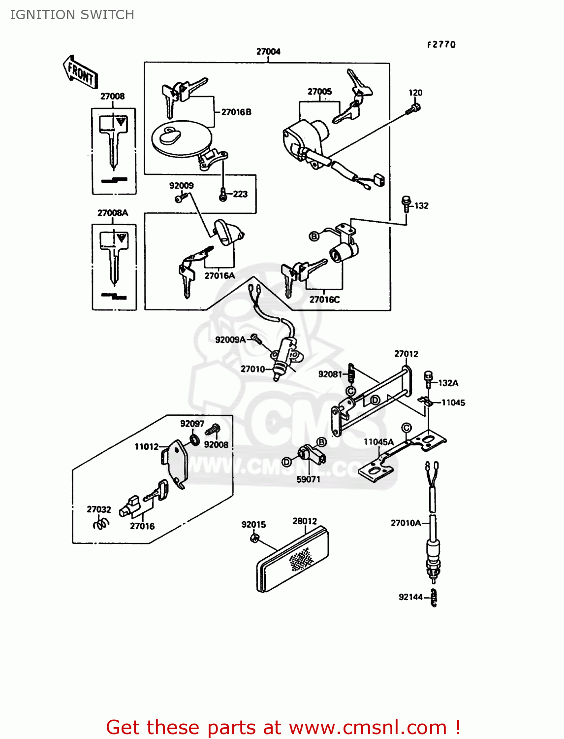 IGNITION SWITCH VN1500A6 VN15 1992 EUROPE ST